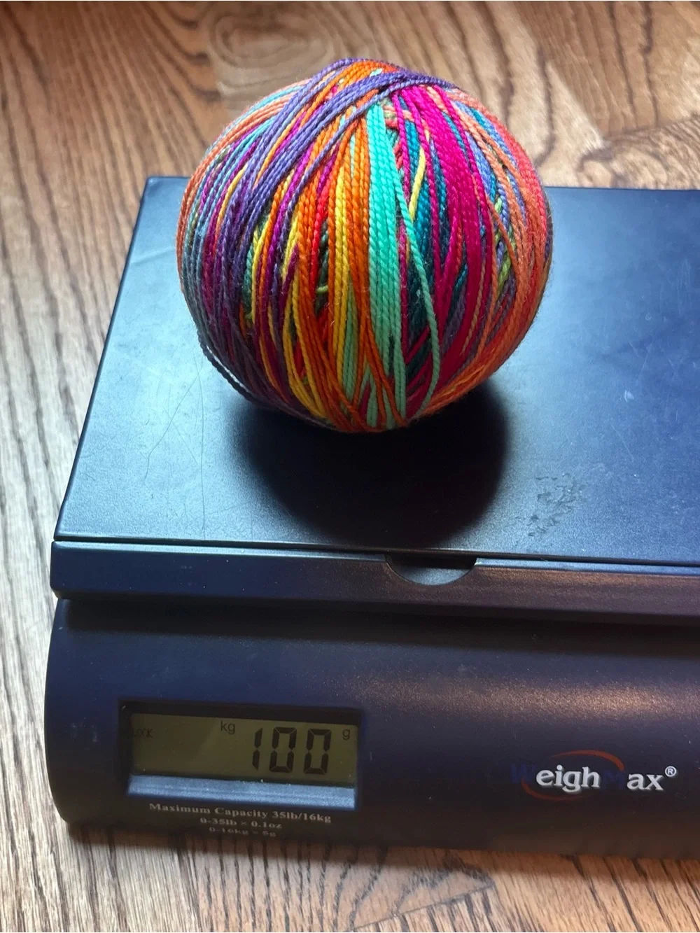 Yarn Fingering Weight Sock Rainbow 100g Purple Wool Blend Knit Hand Dyed Indie